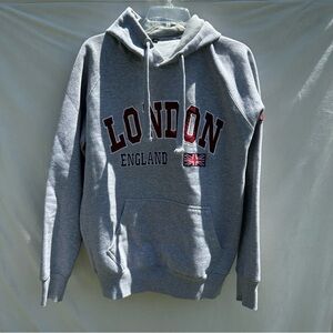 London Sz Large Grey Sweatshirt Hoodie